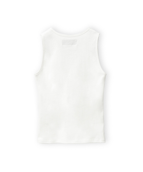 W V Neck Top Sleeveless, Ivory