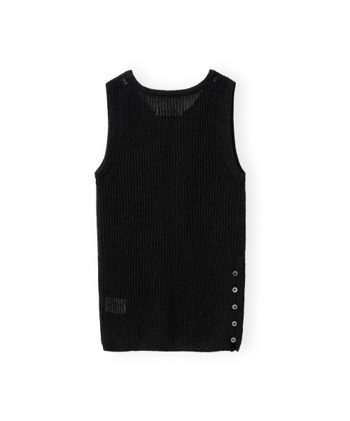 W Slip Sleeveless Knit, Black