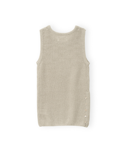 W Slip Sleeveless Knit, Beige
