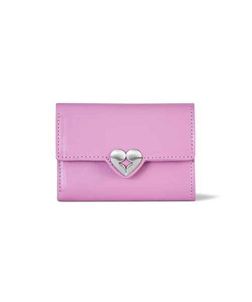 HEARTY FLAP WALLET - LILAC PINK