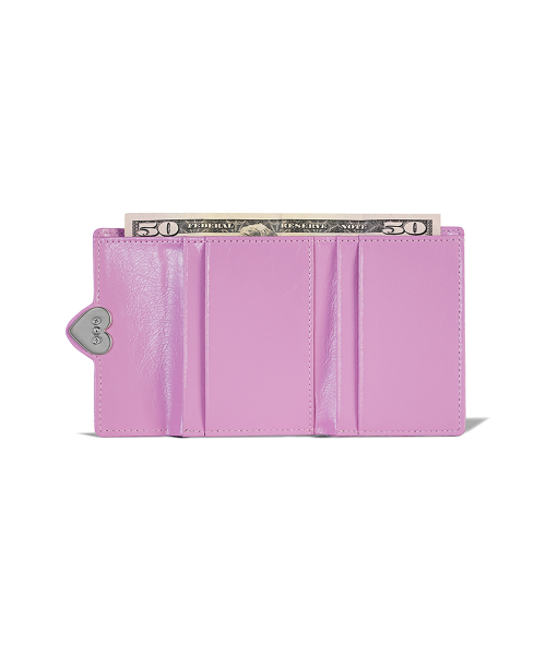 HEARTY FLAP WALLET - LILAC PINK
