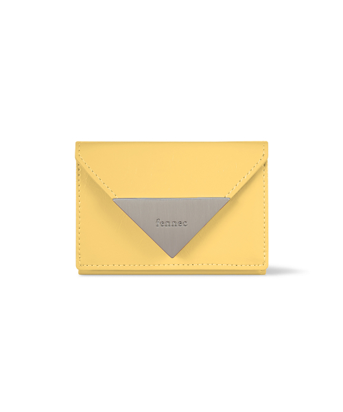 CRINKLE TRIANGLE TRIPLE WALLET - MARIGOLD