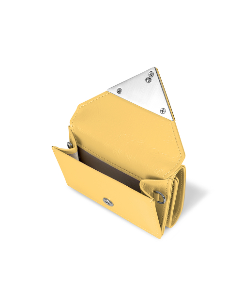 CRINKLE TRIANGLE TRIPLE WALLET - MARIGOLD