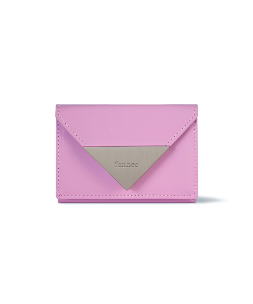 CRINKLE TRIANGLE TRIPLE WALLET - LILAC PINK
