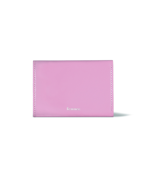 CRINKLE TRIANGLE TRIPLE WALLET - LILAC PINK