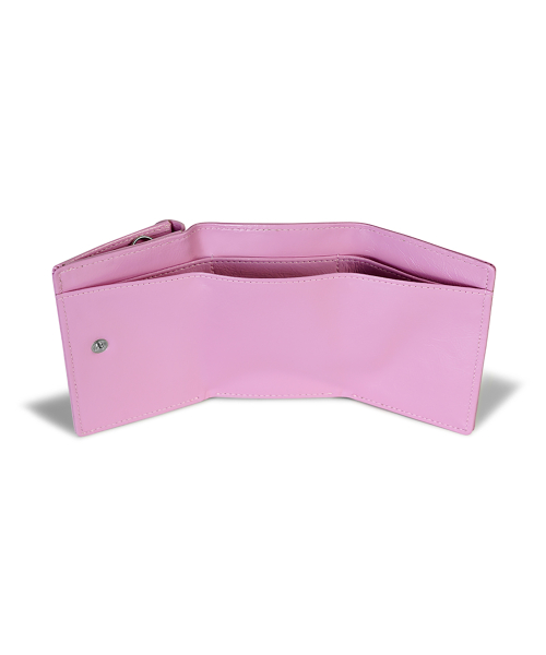 CRINKLE TRIANGLE TRIPLE WALLET - LILAC PINK