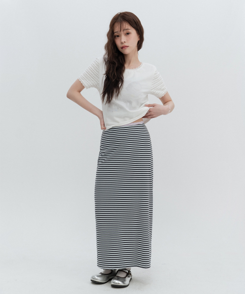 포그 스트라이프 스커트