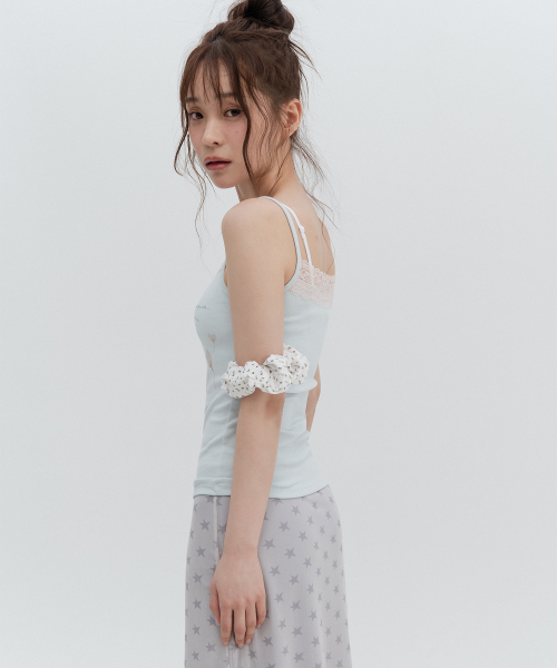 Flower lace sleeveless