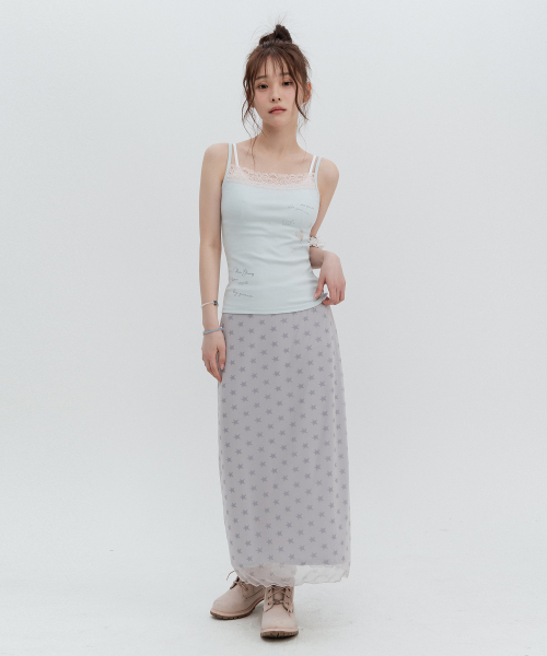 Flower lace sleeveless