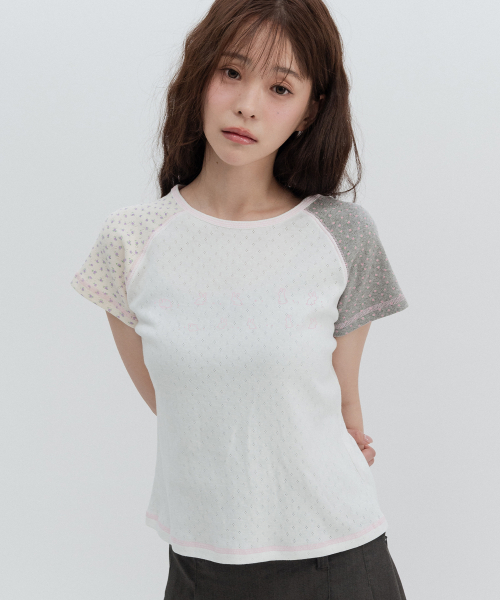 버니 플라워 래글런 숏슬리브