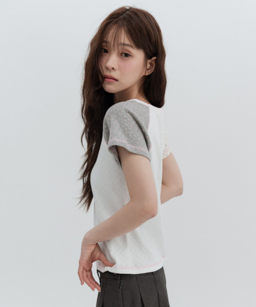 버니 플라워 래글런 숏슬리브