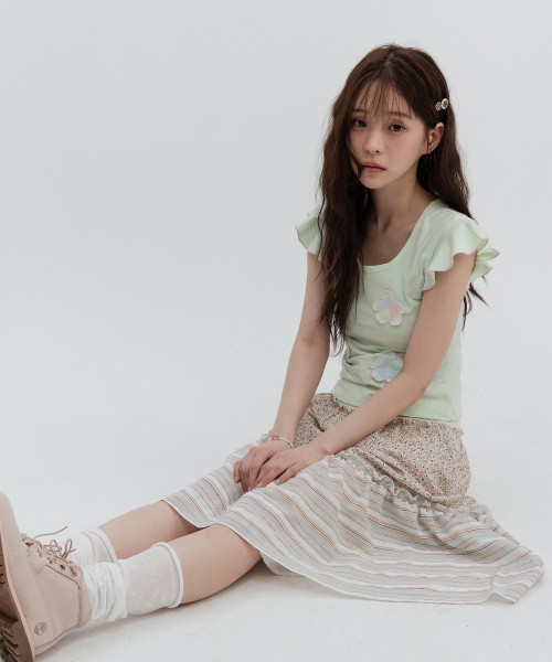Floral Frill Short Sleeve