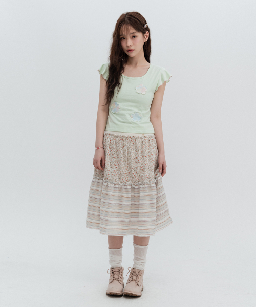 Floral Frill Short Sleeve