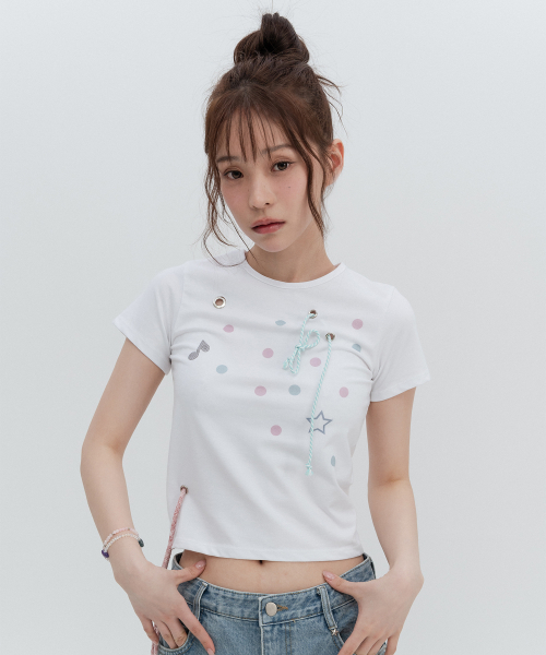 아일렛 도트 숏슬리브