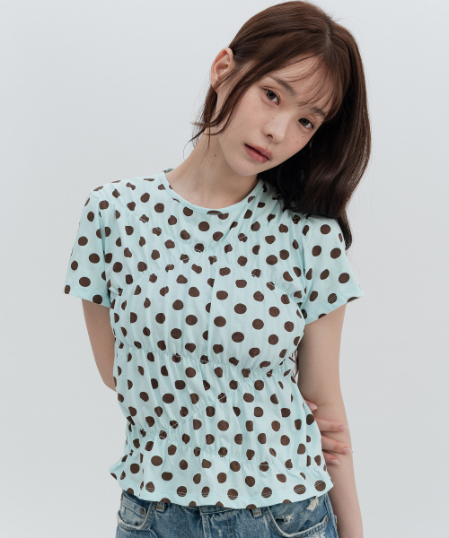도트 라인셔링 숏슬리브_민트