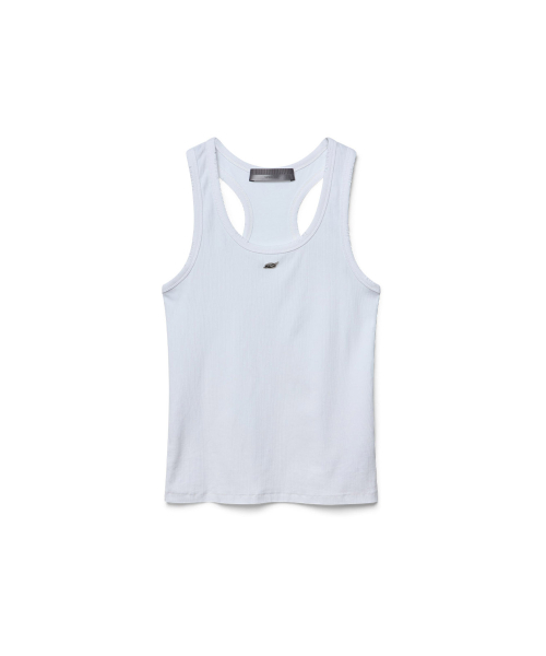Ribbed sleeveless - white