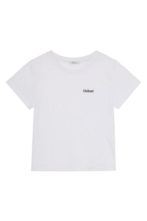 LOGO EMBROIDERY SLIMSIZED T-SHIRT IN WHITE