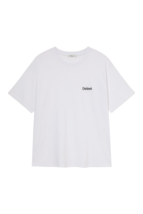LOGO EMBROIDERY OVERSIZED T-SHIRT IN WHITE
