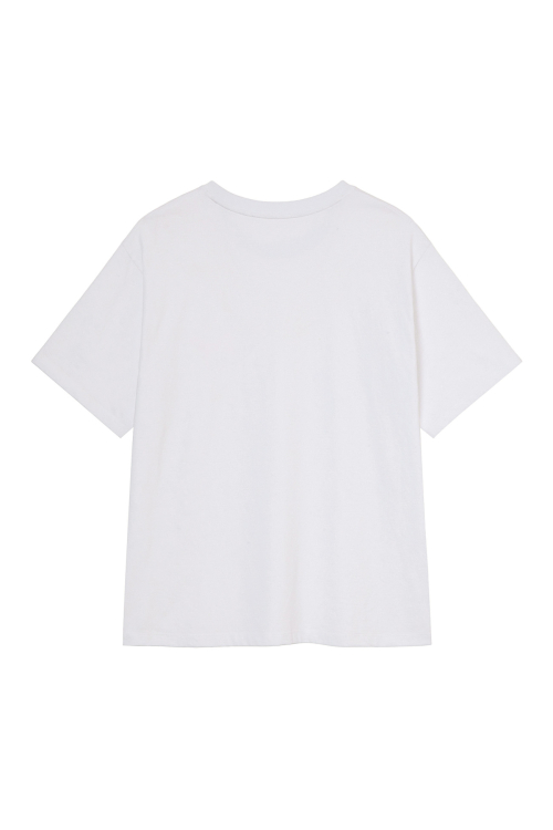 LOGO EMBROIDERY OVERSIZED T-SHIRT IN WHITE