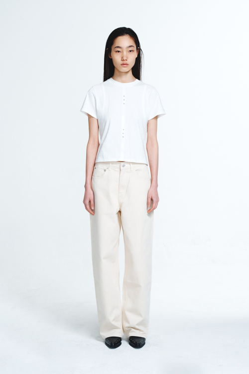 TWILL COTTON JEANS IN OATMEAL
