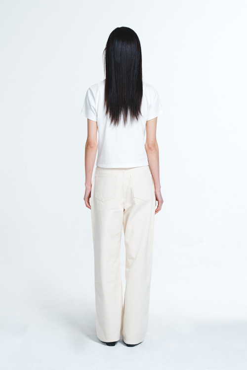 TWILL COTTON JEANS IN OATMEAL