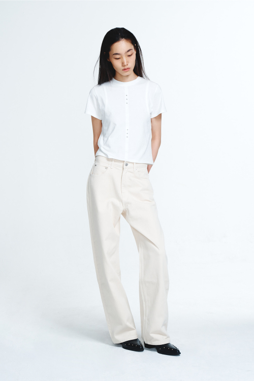 TWILL COTTON JEANS IN OATMEAL
