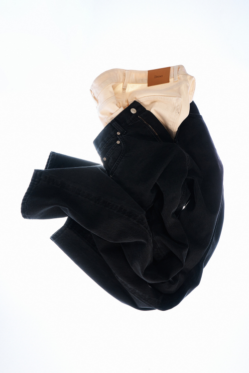 TWILL COTTON JEANS IN BLACK
