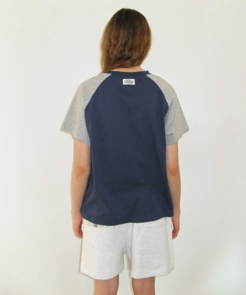 MIX FABRIC RAGLAN T SHIRT MINT