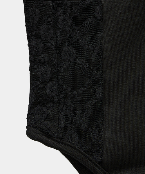 Bust Line Lace Bodysuit (Black)