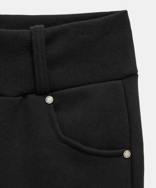 Lace Zipper Layer Bootcut Pants (Black)