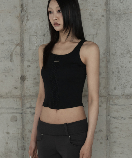 Crochet Point Short Sleeve (Black)