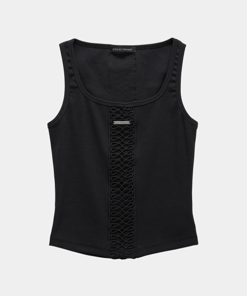 Crochet Point Short Sleeve (Black)