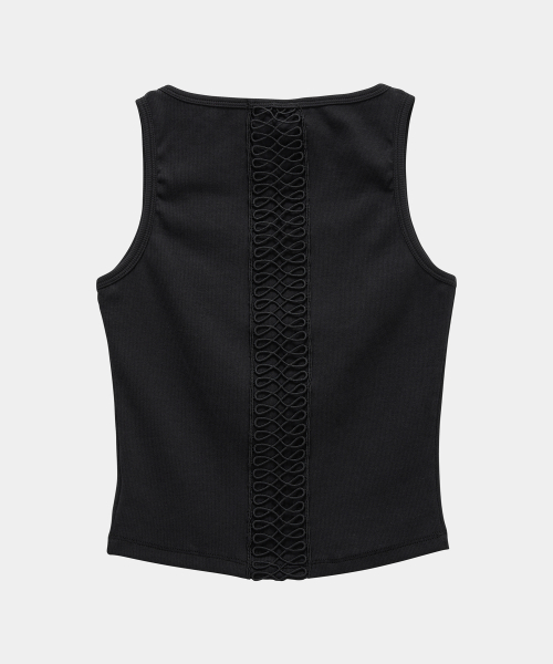 Crochet Point Short Sleeve (Black)