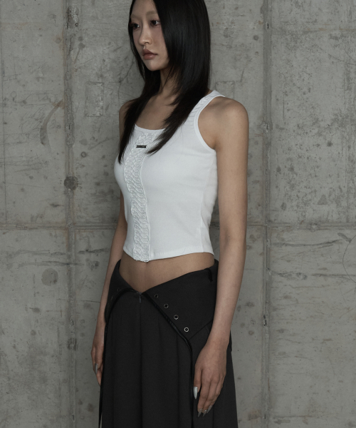 Crochet Point Short Sleeve (Ivory)