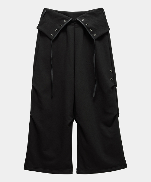 Double Rib Pintuck Training Pants (Black)