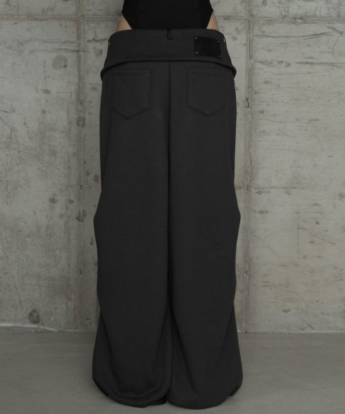 Double Rib Pintuck Training Pants (Dark Gray)