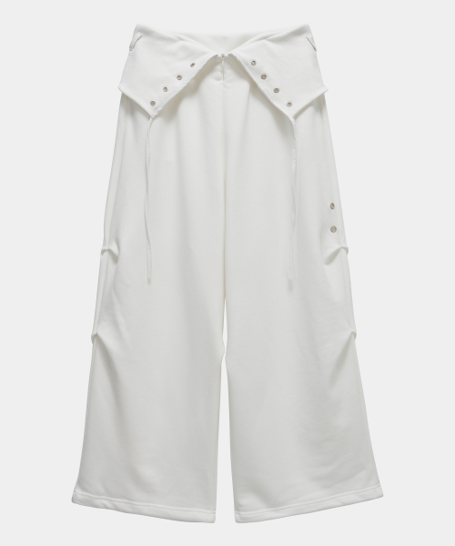 Double Rib Pintuck Training Pants (White)