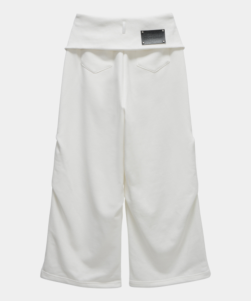 Double Rib Pintuck Training Pants (White)