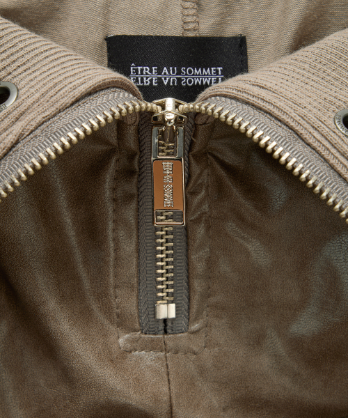 Front Zipper Belt Leather Skirt Pants (Moca)