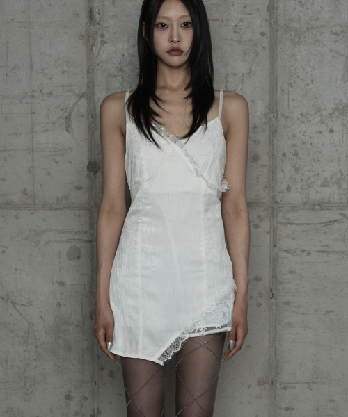 Double Layer Lace Back Corset Slip (Ivory)