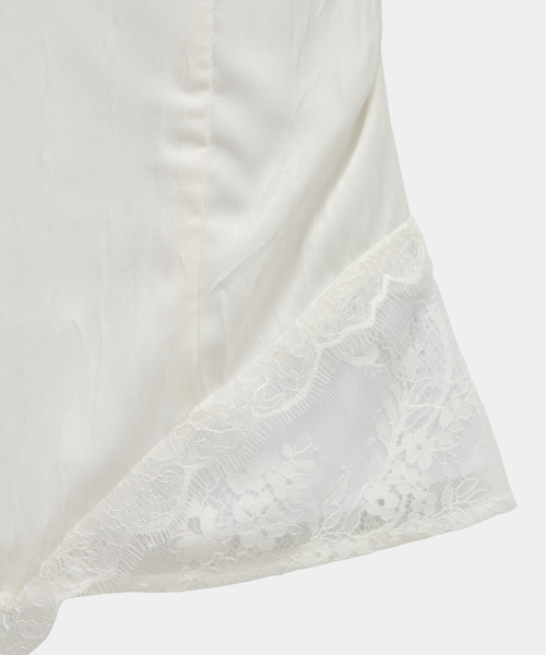 Double Layer Lace Back Corset Slip (Ivory)