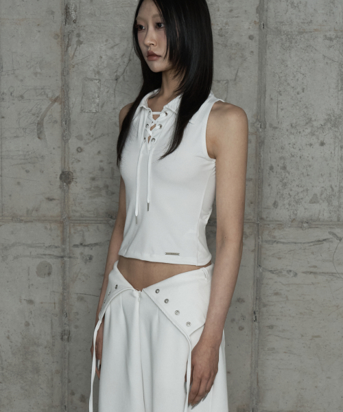 Halter Back Circle Corset Collar Sleeve (White)