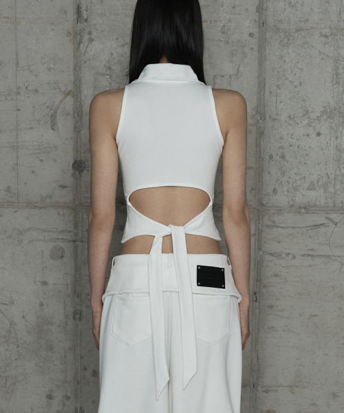 Halter Back Circle Corset Collar Sleeve (White)