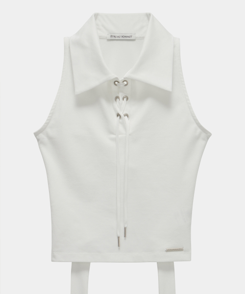 Halter Back Circle Corset Collar Sleeve (White)