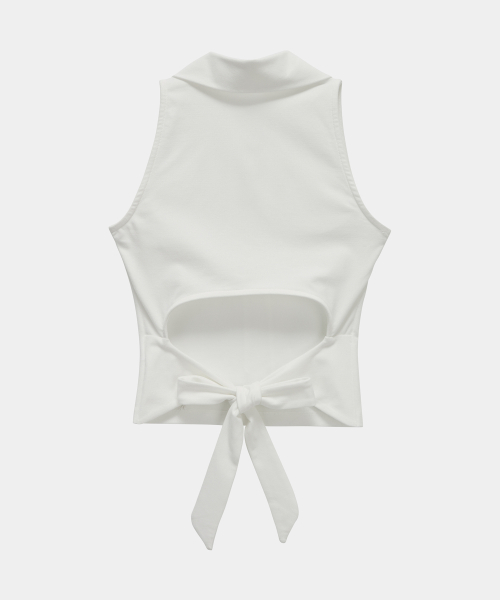 Halter Back Circle Corset Collar Sleeve (White)