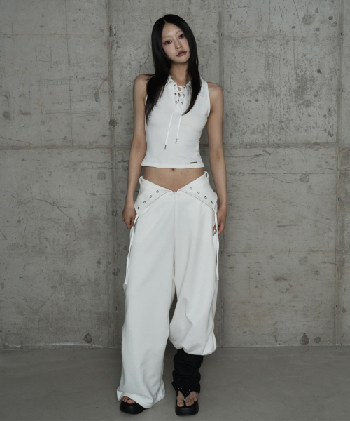 Halter Back Circle Corset Collar Sleeve (White)