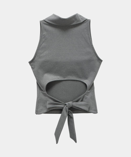 Halter Back Circle Corset Collar Sleeve (Dark Gray)