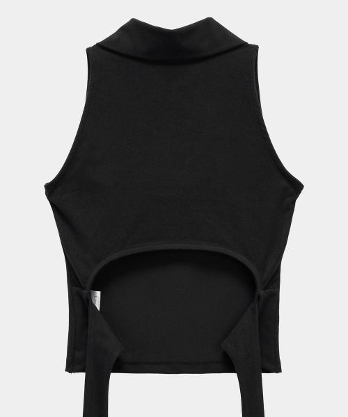 Halter Back Circle Corset Collar Sleeve (Black)