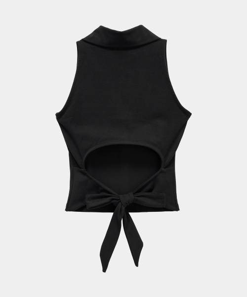 Halter Back Circle Corset Collar Sleeve (Black)