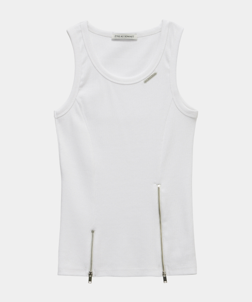 Unbal Panel Open Zipper Point Sleeve (Ivory)